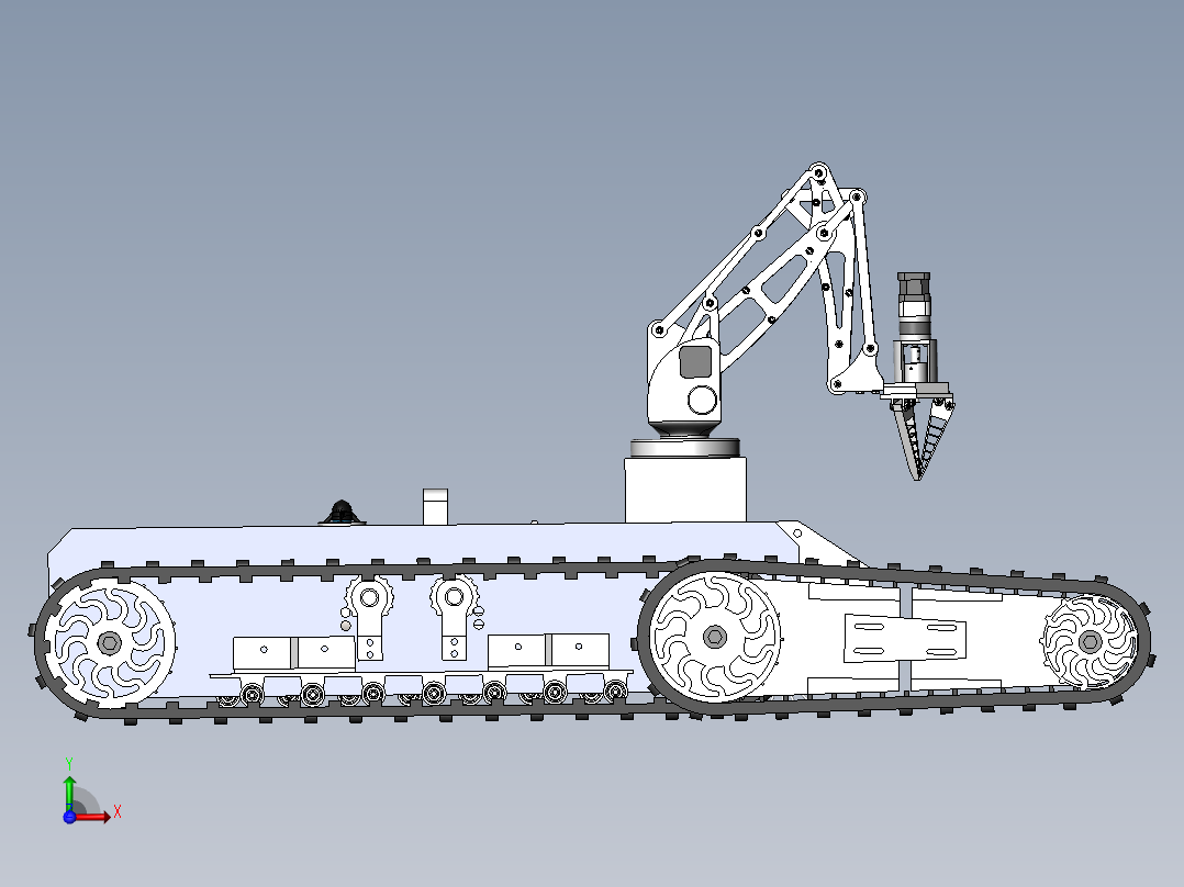 泳池清洁机器人三维建模前视图