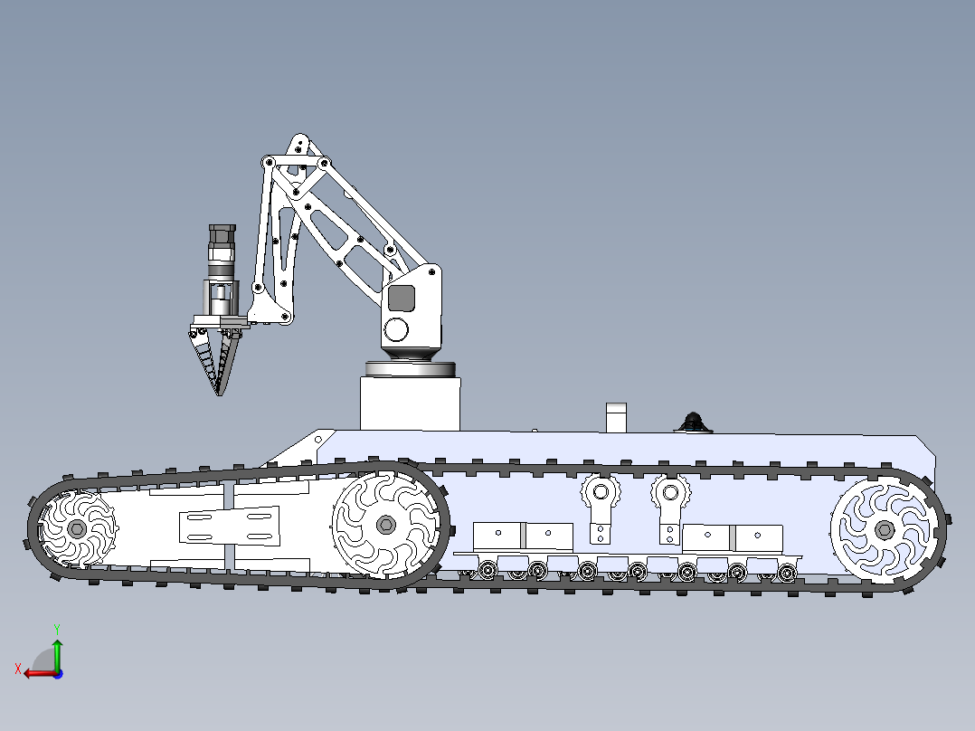 泳池清洁机器人三维建模后视图