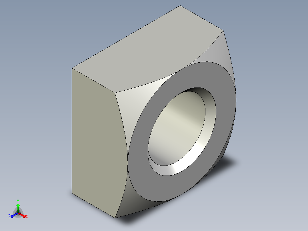 方形螺母正等轴测图