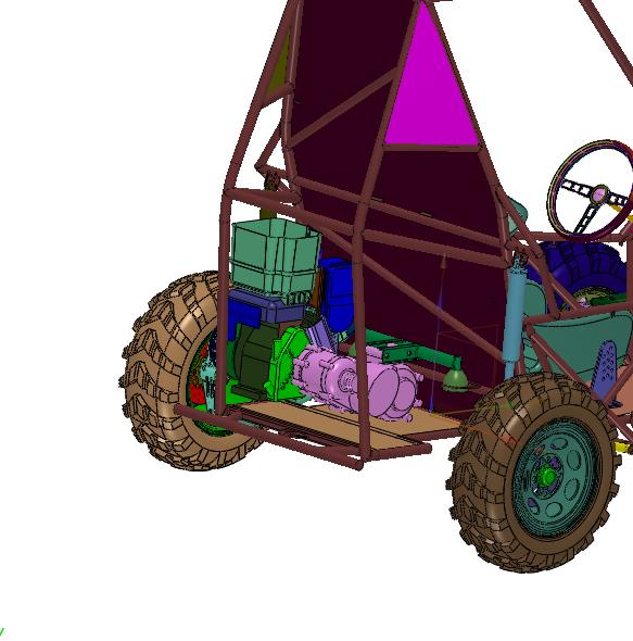 手工自造柴油越野钢管车