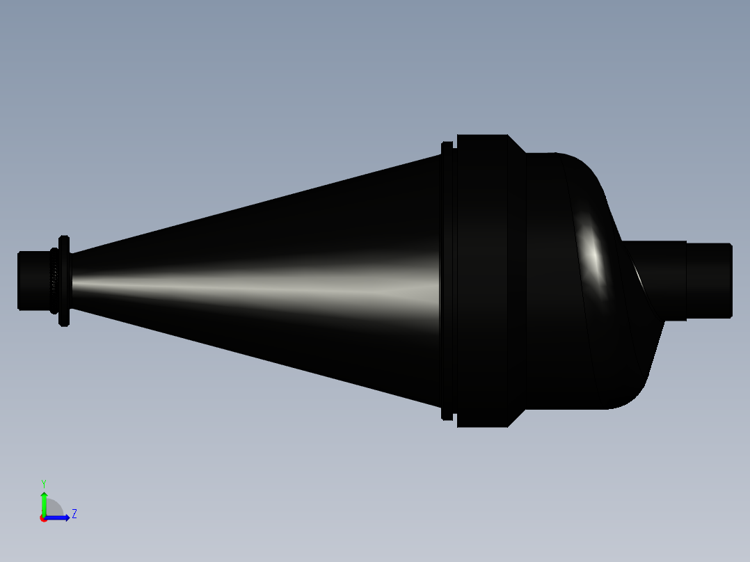水力旋流器沉砂分离器1英寸BSPM塑料左视图