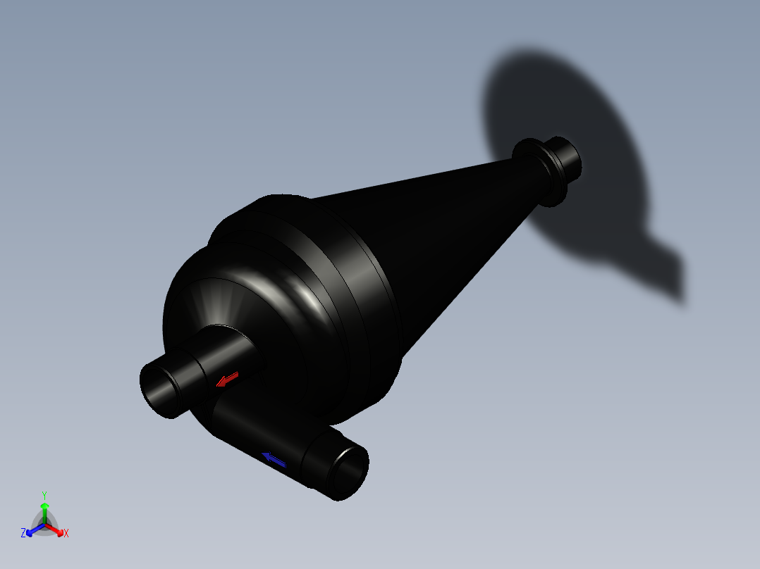 水力旋流器沉砂分离器1英寸BSPM塑料正等轴测图