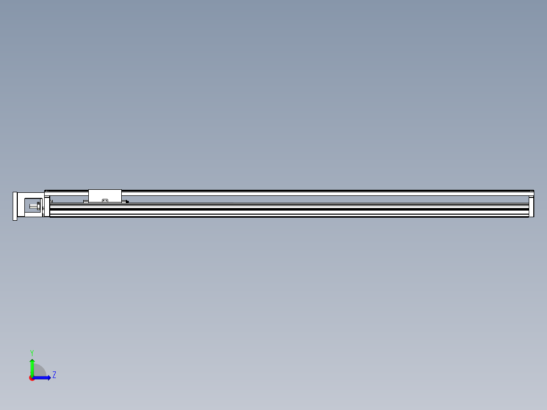 TPA-KNR-100E-2020C-L1200A1-M-F3-N3线性模块铝制底座左视图