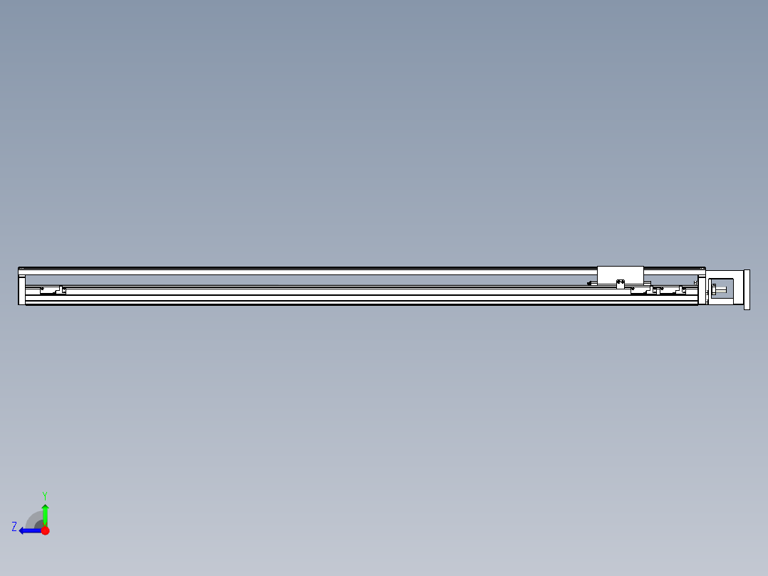 TPA-KNR-100E-2020C-L1200A1-M-F3-N3线性模块铝制底座右视图