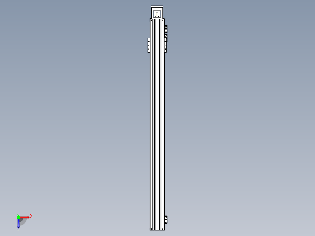 TPA-KNR-100E-2020C-L1200A1-M-F3-N3线性模块铝制底座俯视图