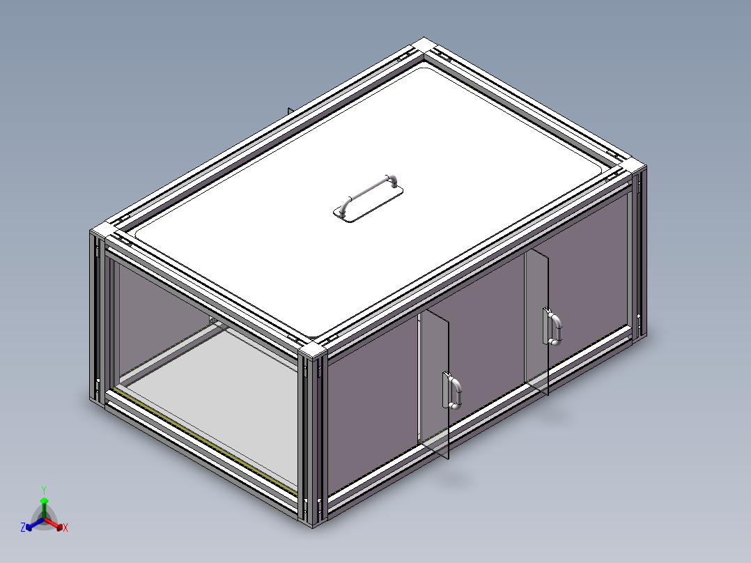 可移动立面投影盒子正等轴测图