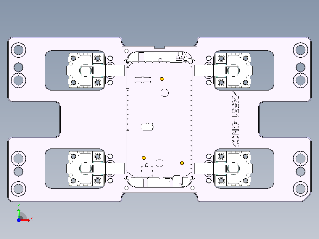 ZX551-B-笔记本CNC工装夹具三维模型CNC2-1010前视图