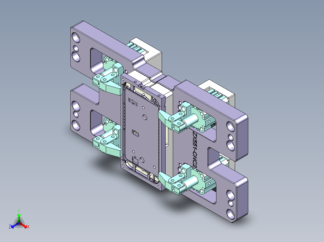 ZX551-B-笔记本CNC工装夹具三维模型CNC2-1010正等轴测图