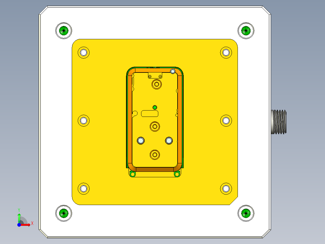 A68CNC笔记本CNC工装夹具三维模型-5前视图