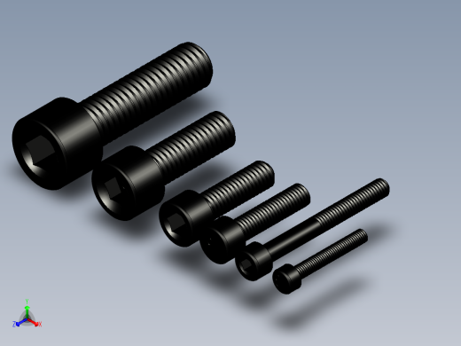 沉头螺丝实体正等轴测缩略图