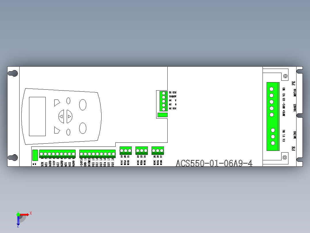 ABB ACS550-01-06A9-4俯视图