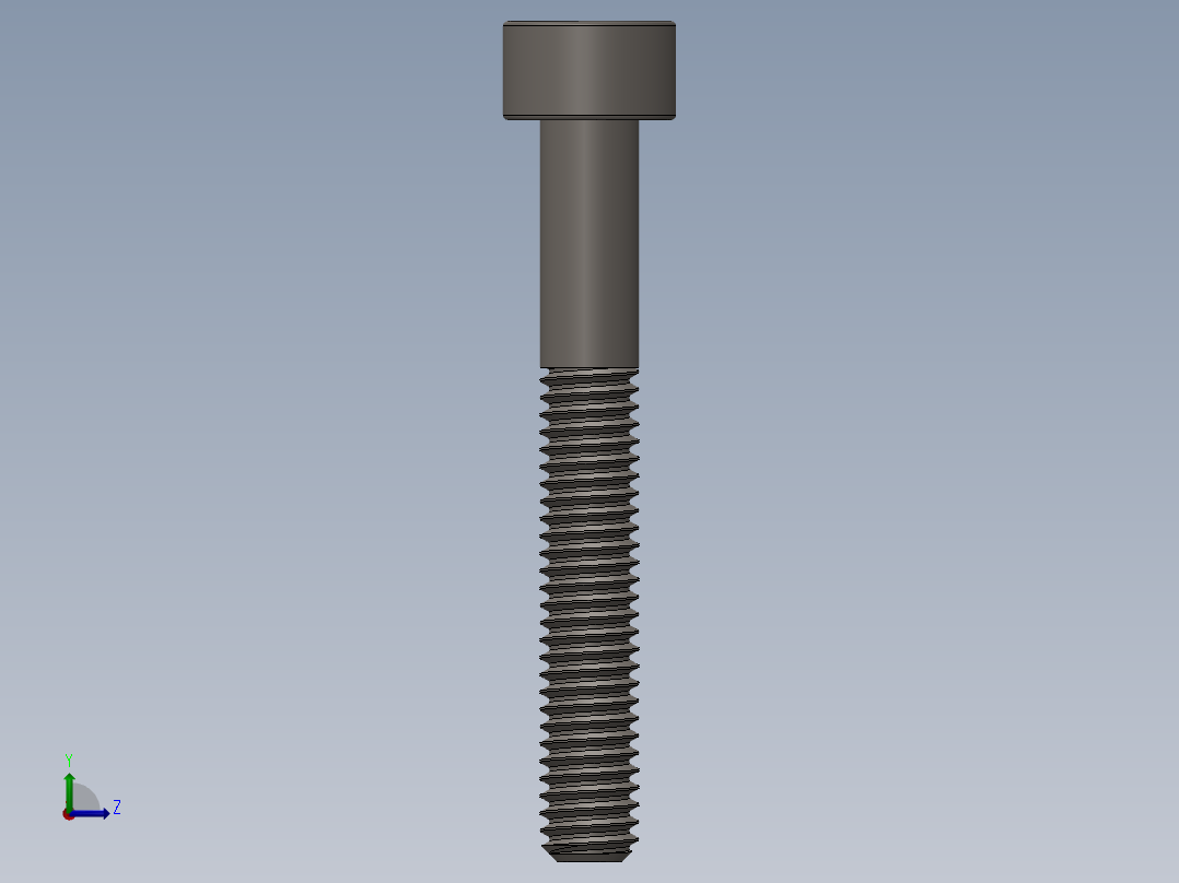 Screw_DIN_912_M4x30_A2.SLDPRT公制内六角螺钉左视图