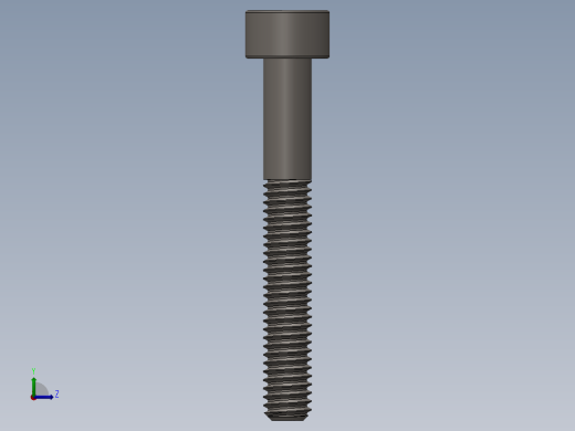 Screw_DIN_912_M4x30_A2.SLDPRT公制内六角螺钉左视缩略图