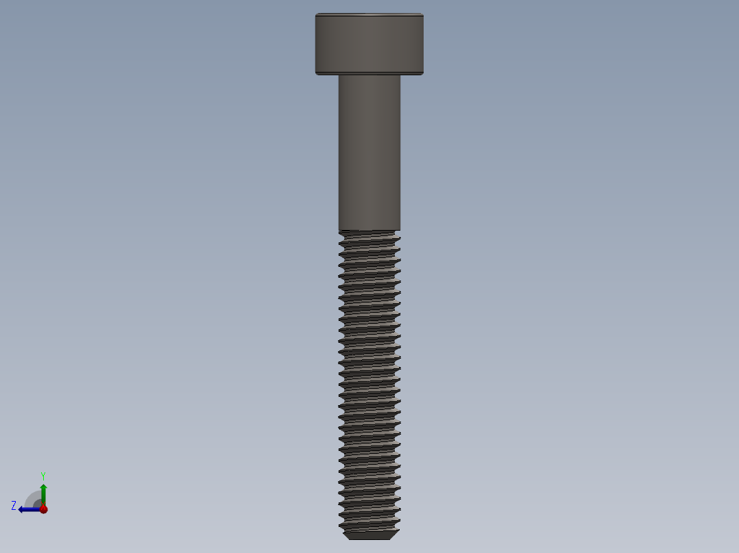 Screw_DIN_912_M4x30_A2.SLDPRT公制内六角螺钉右视图