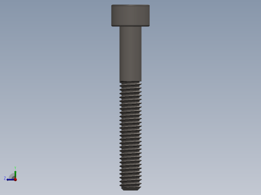 Screw_DIN_912_M4x30_A2.SLDPRT公制内六角螺钉右视缩略图