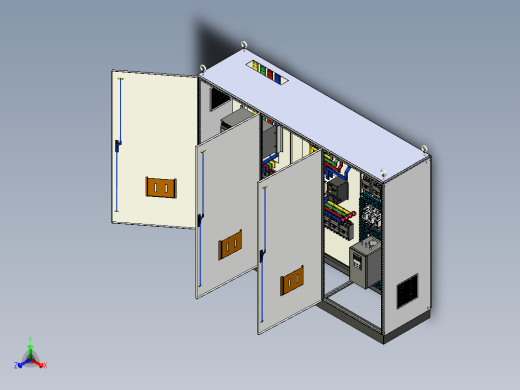 三柜组装万能断路器双电源刀开关软启动控制柜 55380