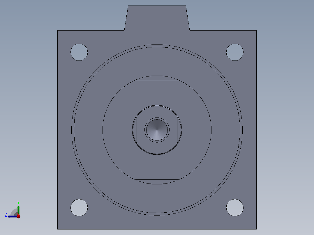 微型气缸右视图