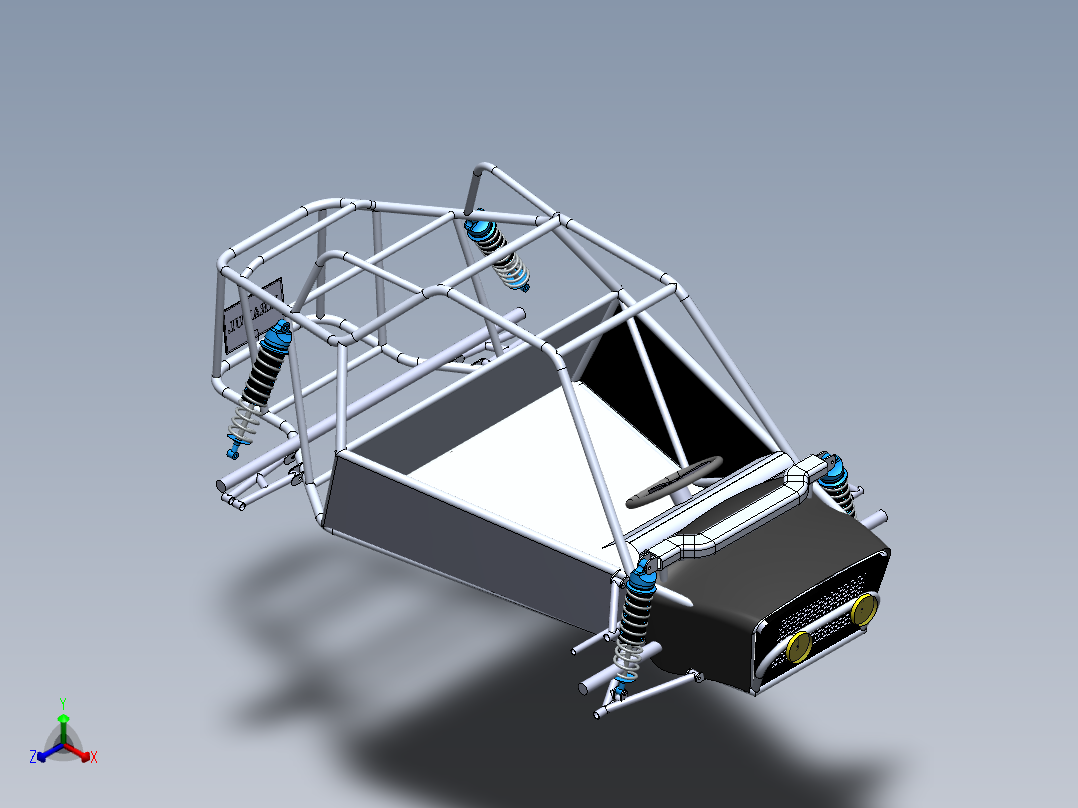 卡丁车 钢管车(93)正等轴测图
