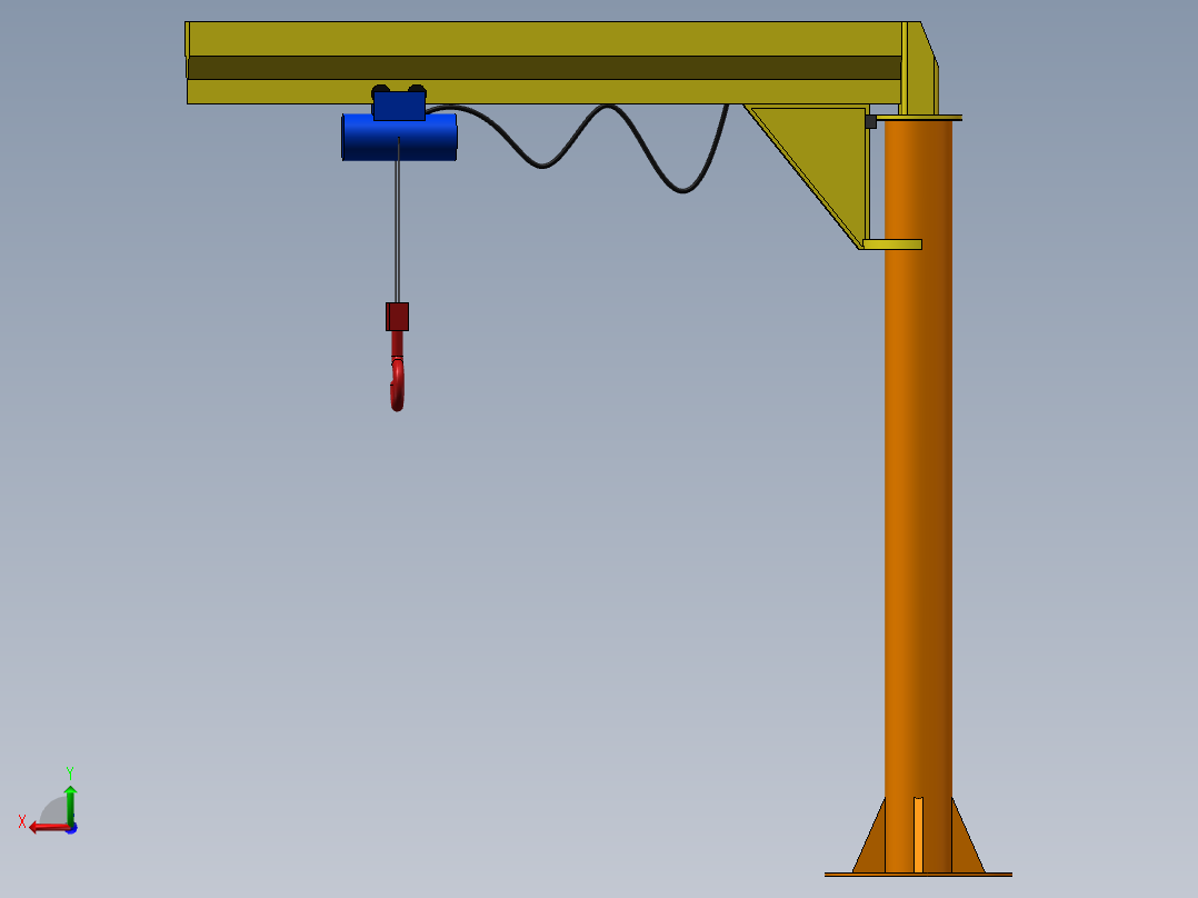 5T悬臂吊后视图