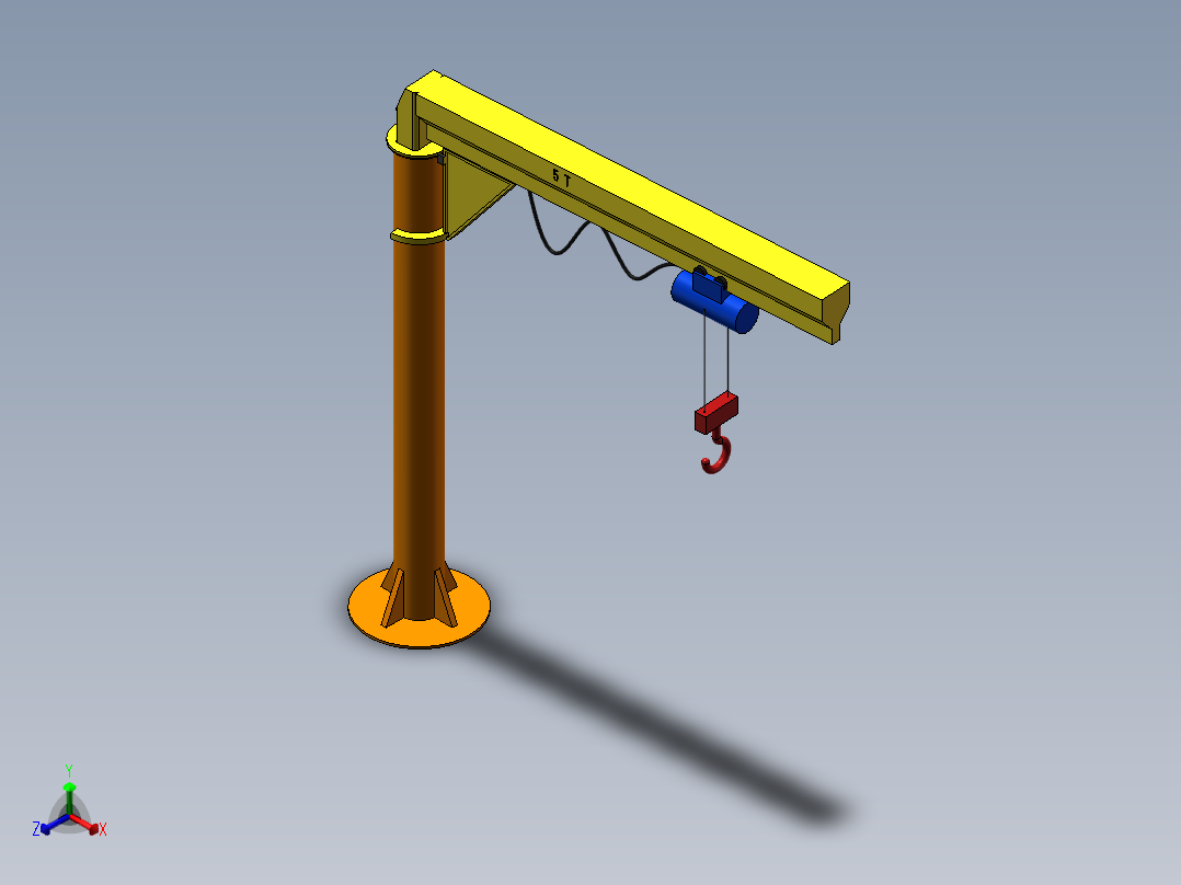 5T悬臂吊正等轴测图