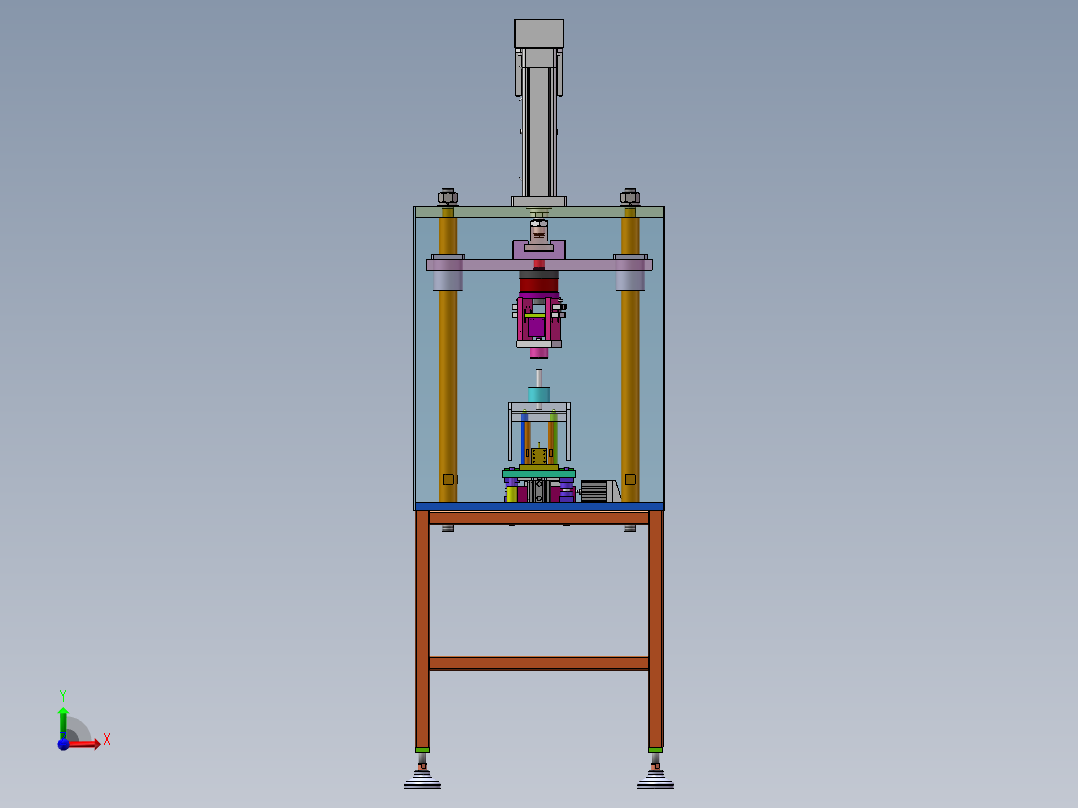 电机转子轴压装机前视图
