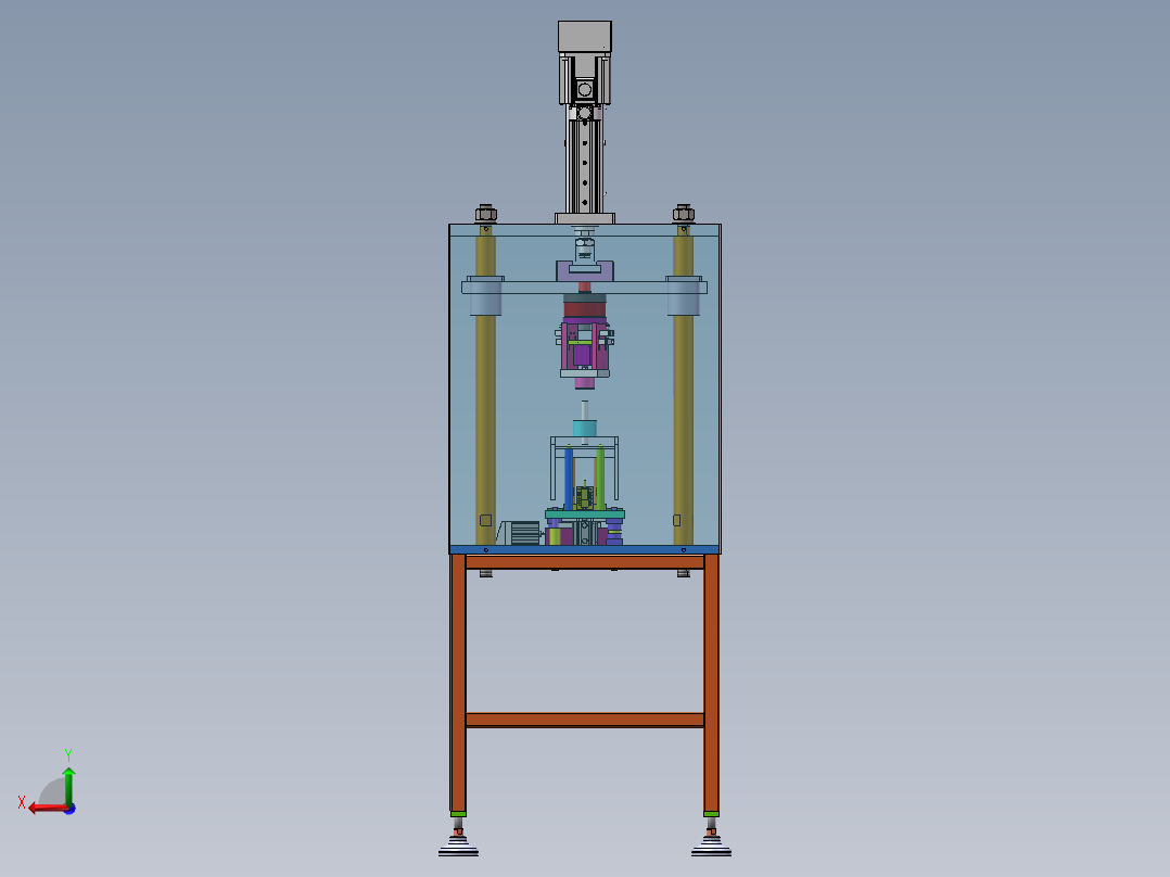 电机转子轴压装机后视图