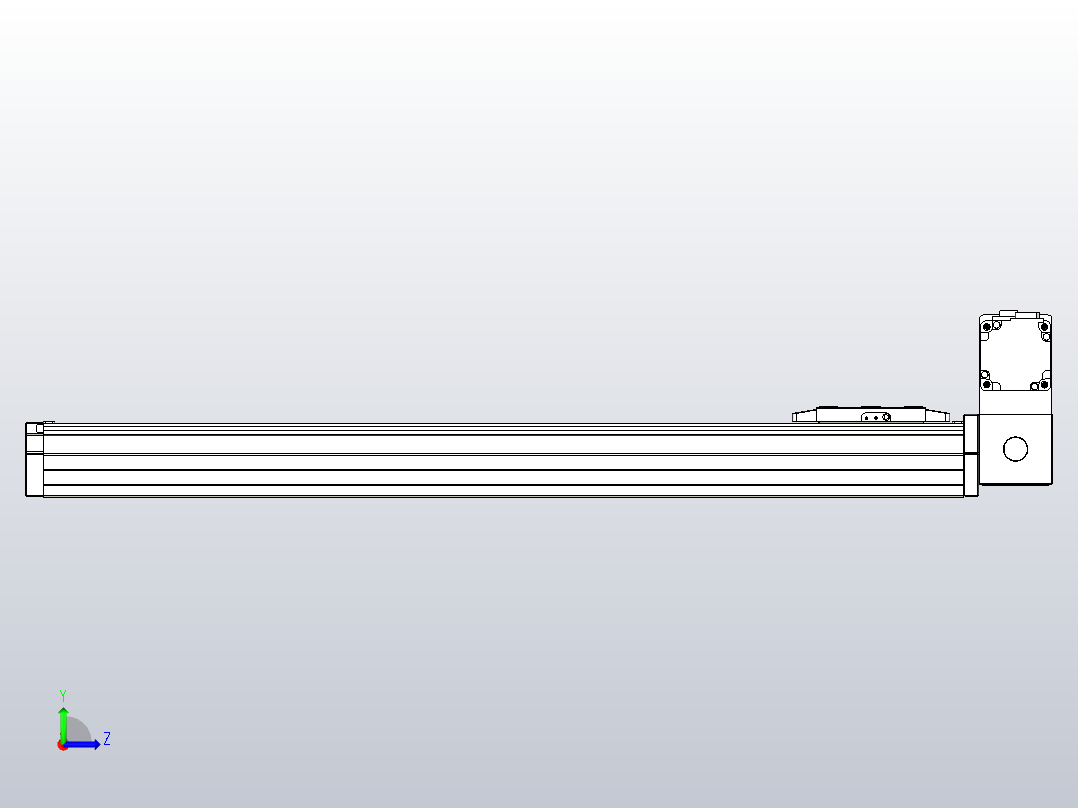 机器人皮带驱动直线轴TPA-GCB-80-P60-L600-RU-M20-N3左视图