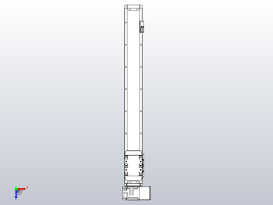 机器人皮带驱动直线轴TPA-GCB-80-P60-L600-RU-M20-N3俯视图