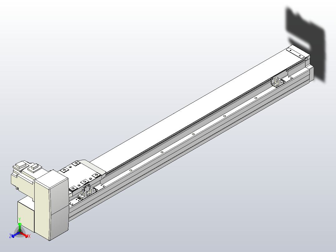 机器人皮带驱动直线轴TPA-GCB-80-P60-L600-RU-M20-N3正等轴测图