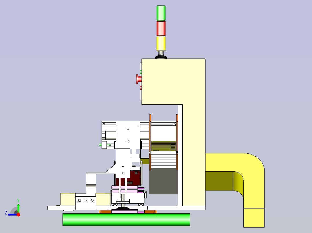 光驱贴膜机3D图纸右视图