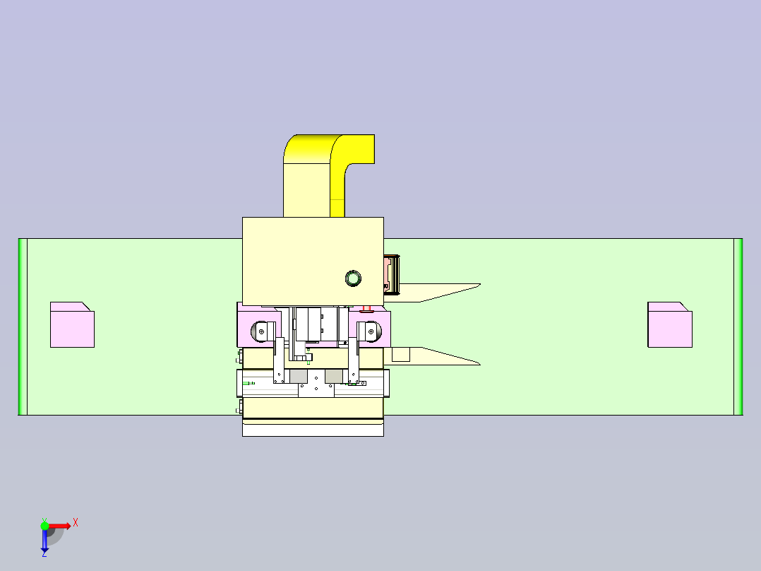 光驱贴膜机3D图纸俯视图