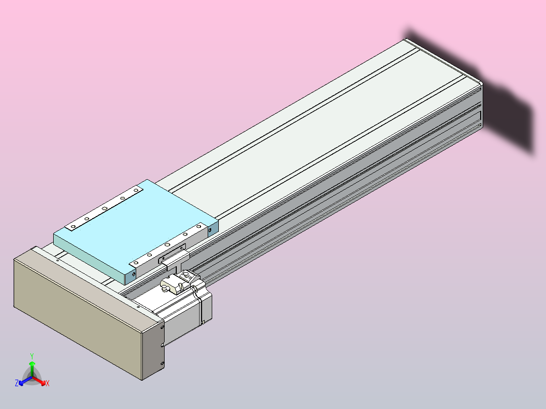 滚珠丝杠直线轴带导轨全封闭TPA-HCR-175D-2510C-L550-MR-C-P75-N3正等轴测图