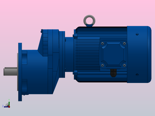 RXF67法兰轴伸式安装斜齿轮减速机RX67-Y1.1-4P-90S-M1-0°-Φ200右视缩略图
