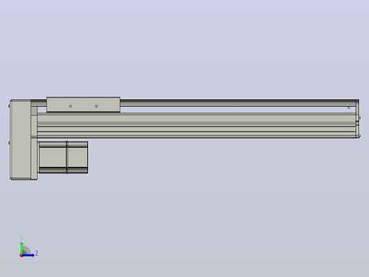 SYS14-400-BM-200W滚珠花健、支撑座、滚珠丝杠、交叉导轨、直线模组.STEP左视缩略图