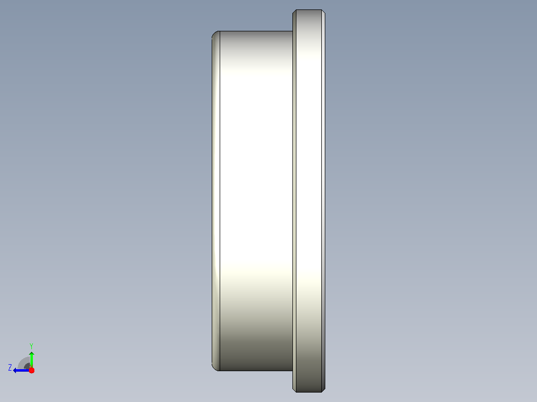 完整的FLRAZZ型微英制系列轴承库— SolidWorks和Step微型轴承模型右视图