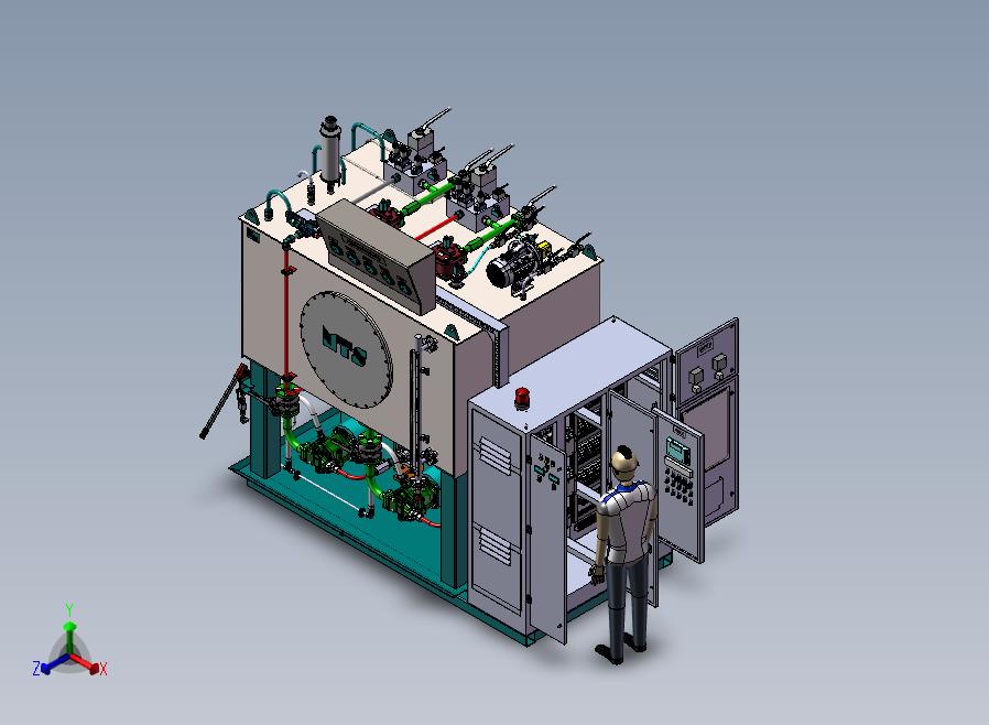 B08-大型液压工作站(完整一套）正等轴测图