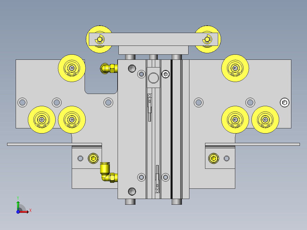 利用钢丝的半自动门前视图