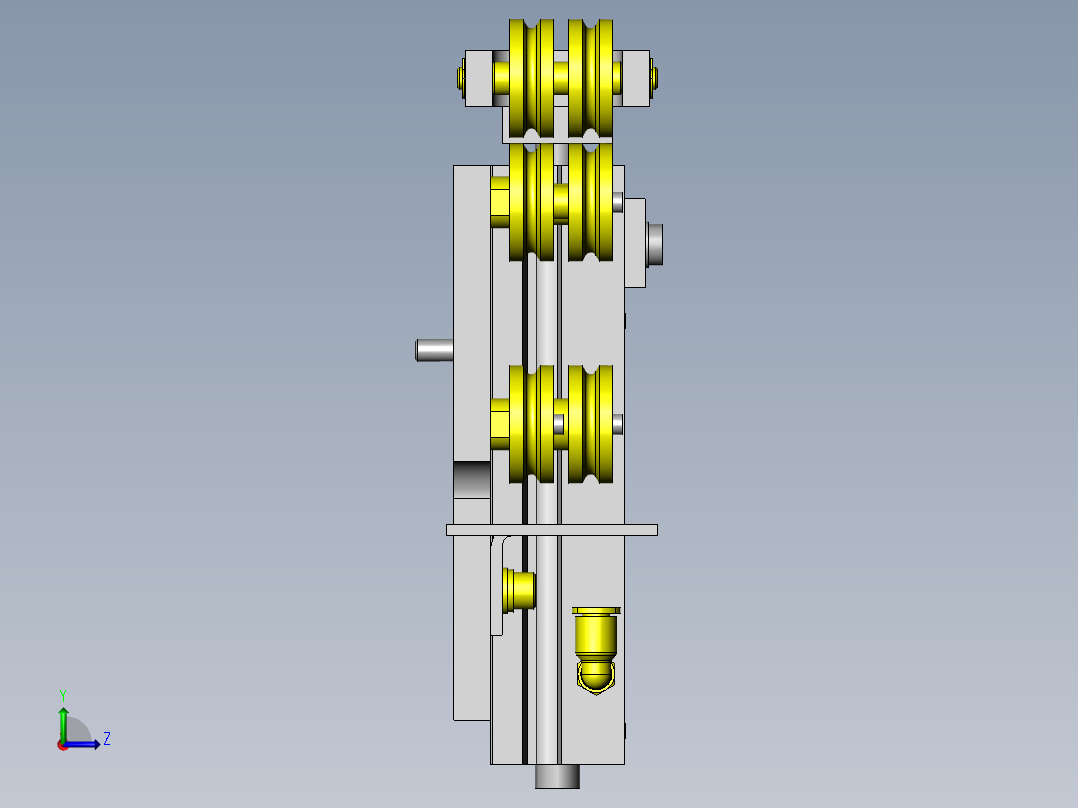 利用钢丝的半自动门左视图