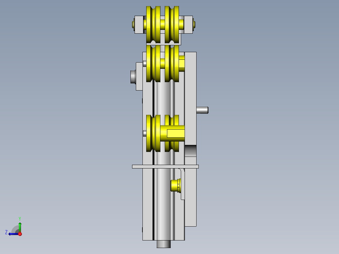 利用钢丝的半自动门右视图