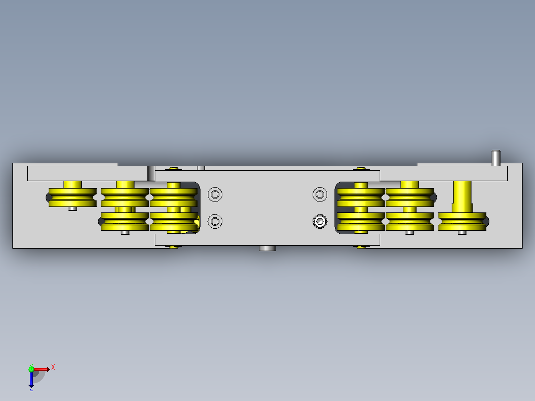 利用钢丝的半自动门俯视图