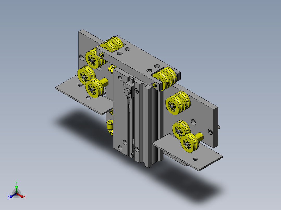 利用钢丝的半自动门正等轴测图