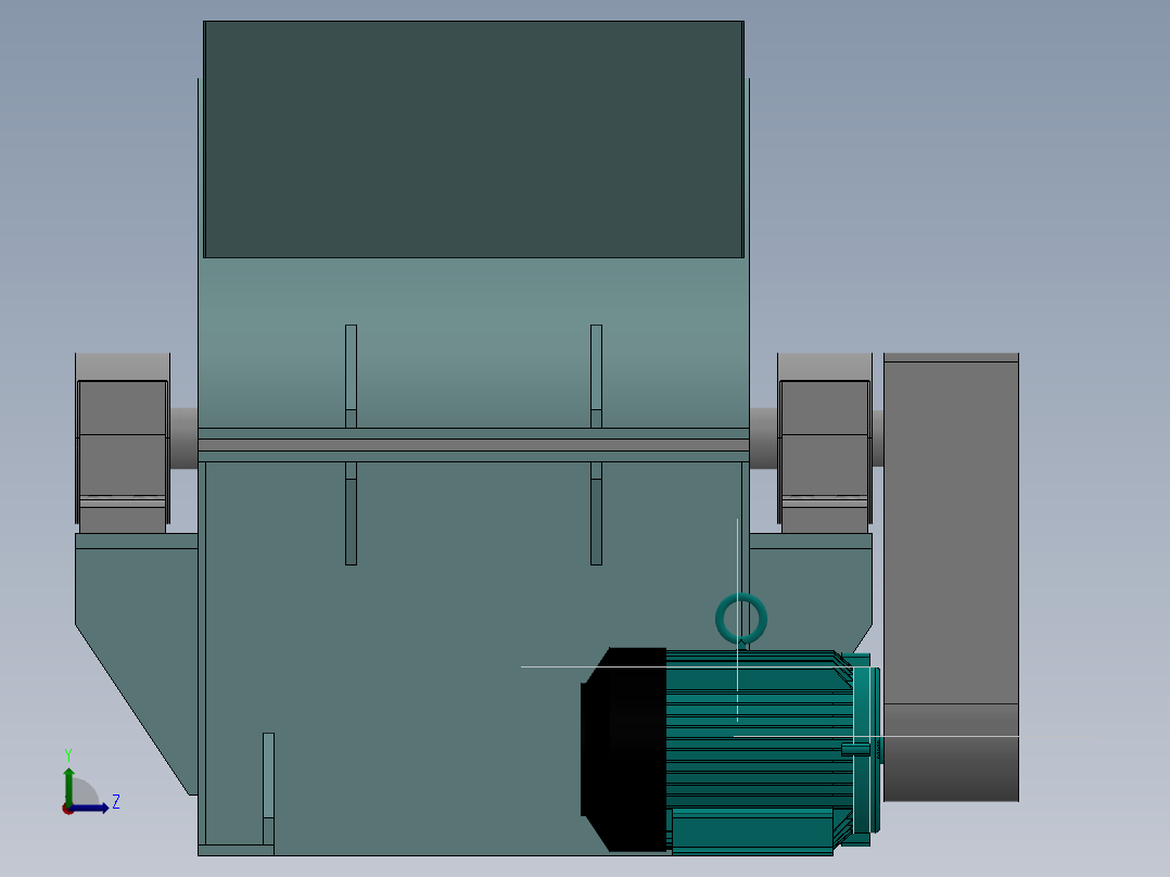 饲料破碎机任务书(sw+cad+说明书)左视图