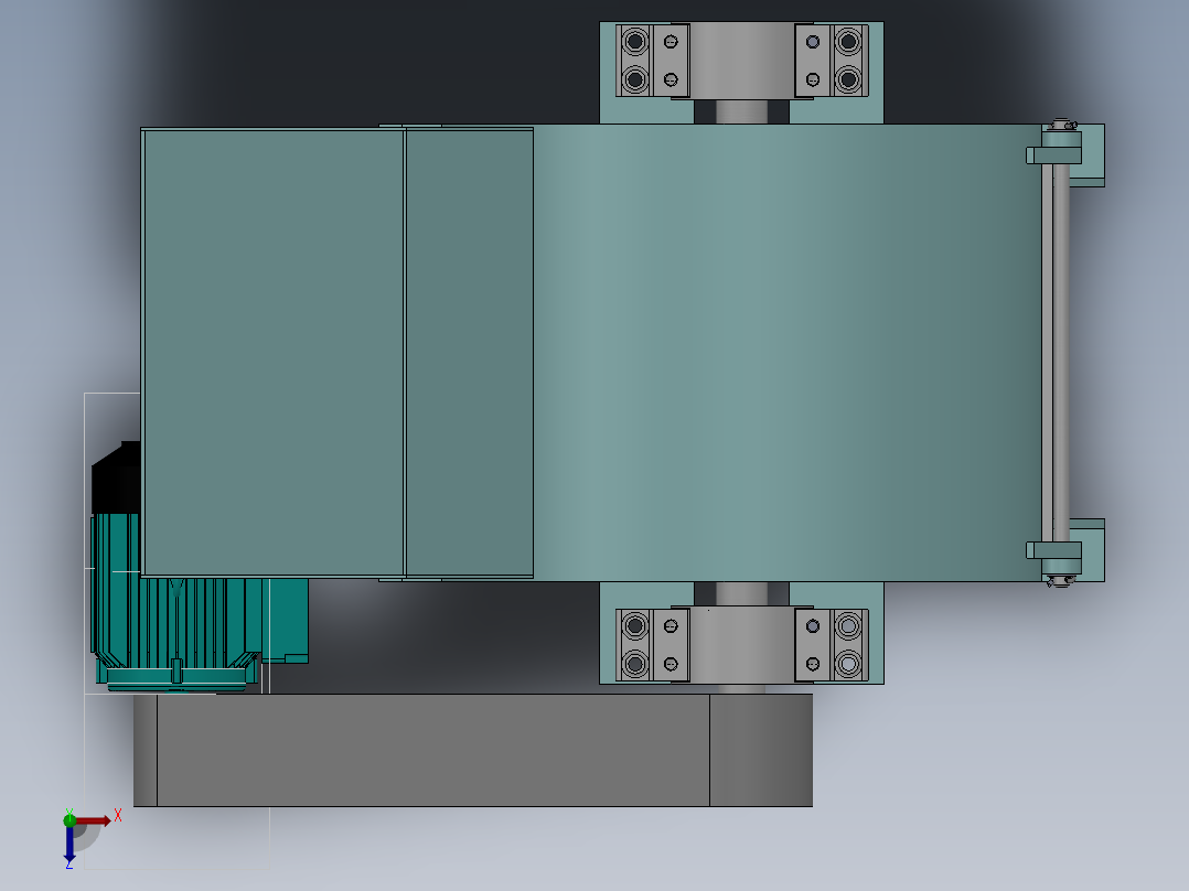 饲料破碎机任务书(sw+cad+说明书)俯视图