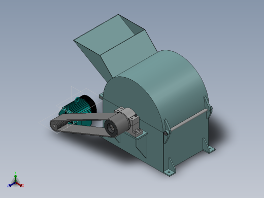 饲料破碎机任务书(sw+cad+说明书)正等轴测缩略图