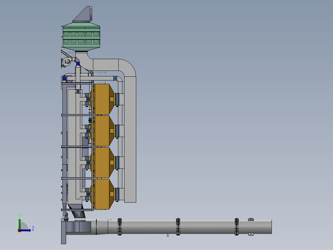 RCO活性炭吸附脱附和催化燃烧设备sw16可编辑左视图
