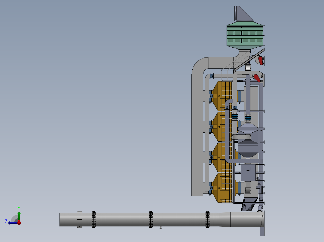 RCO活性炭吸附脱附和催化燃烧设备sw16可编辑右视图
