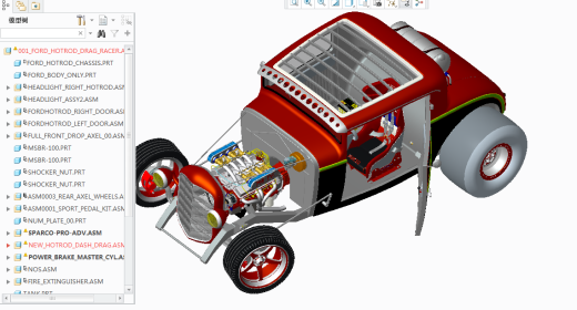 福特EcoBoost Hot Rod经典老爷车 3D模型（ProE缩略图