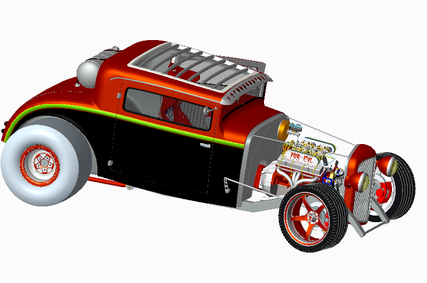福特EcoBoost Hot Rod经典老爷车 3D模型（ProE