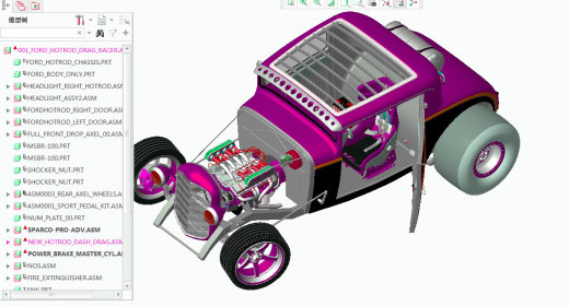 福特EcoBoost Hot Rod经典老爷车 3D模型（ProE缩略图