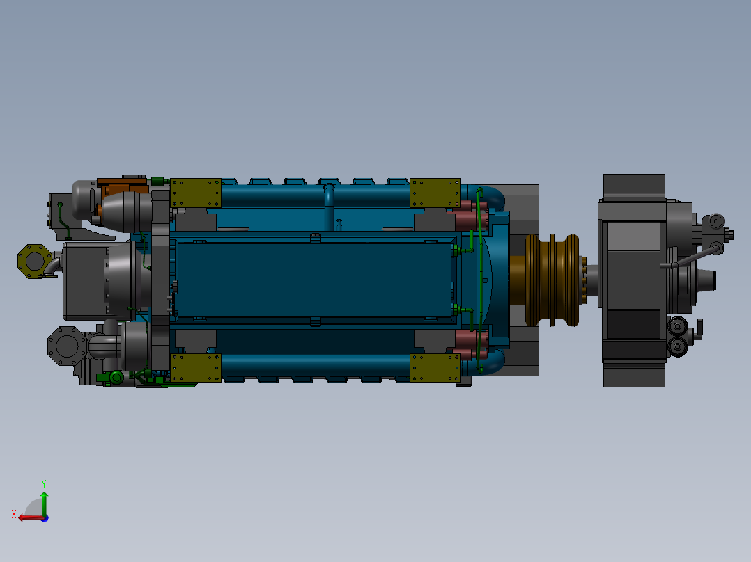 直流电机发动机后视图